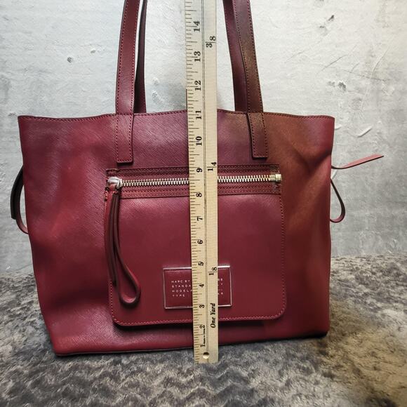 Marc By Marc Jacobs Tote Bag Womens One Size Red Canyon Leather Workwear - Picture 6 of 16